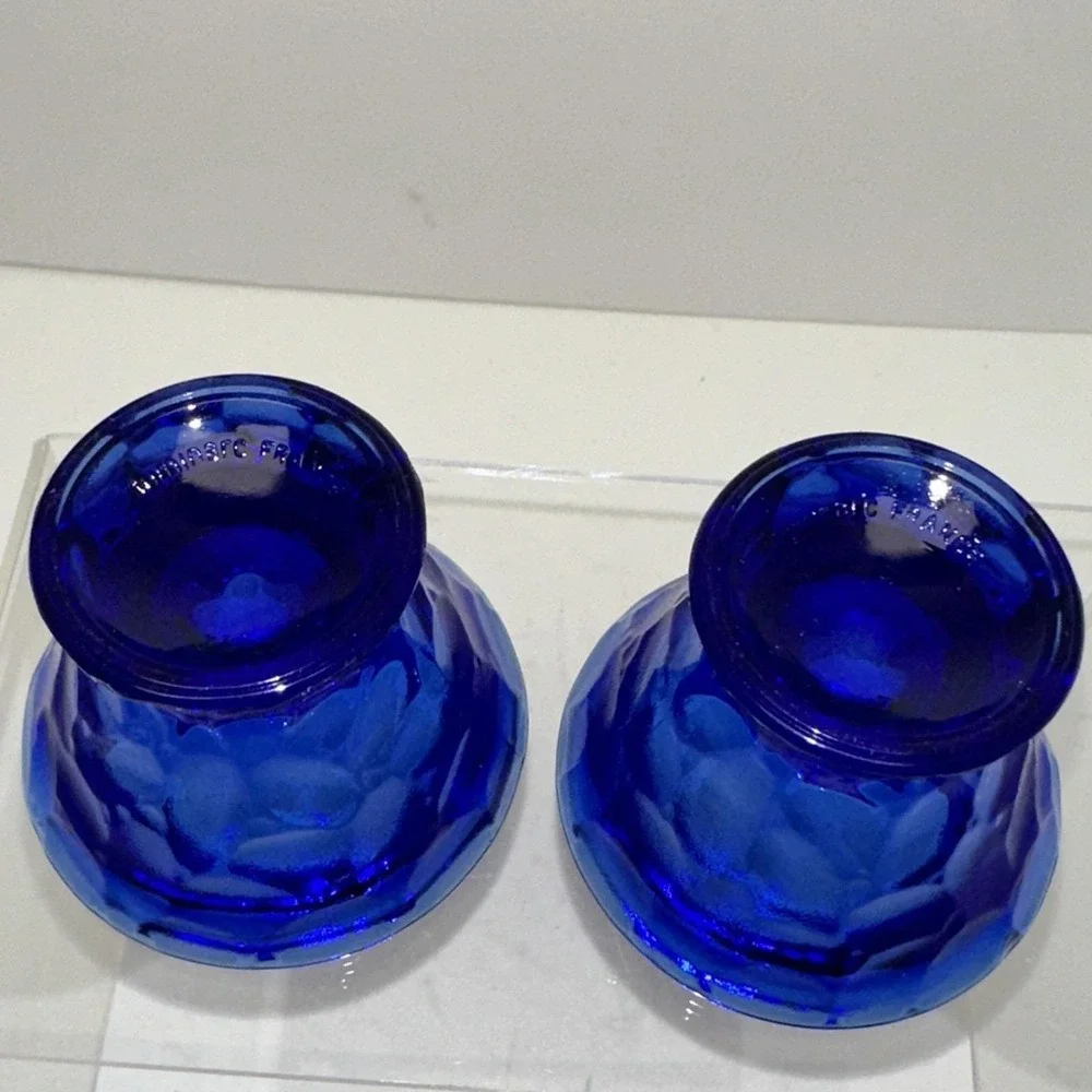Luminarc Cobalt Blue Glass Egg Cups Set Of 2 France 1.75